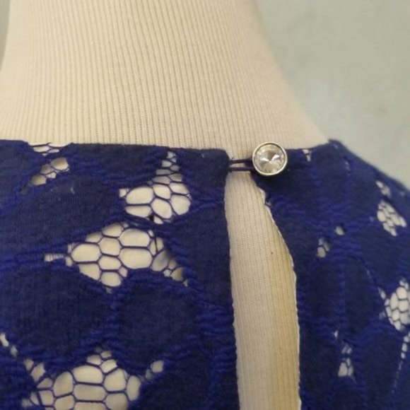 NWOT Cynthia Steffe lace 3/4 sleeve royal blue dress size 2 (272) - Picture 7 of 13